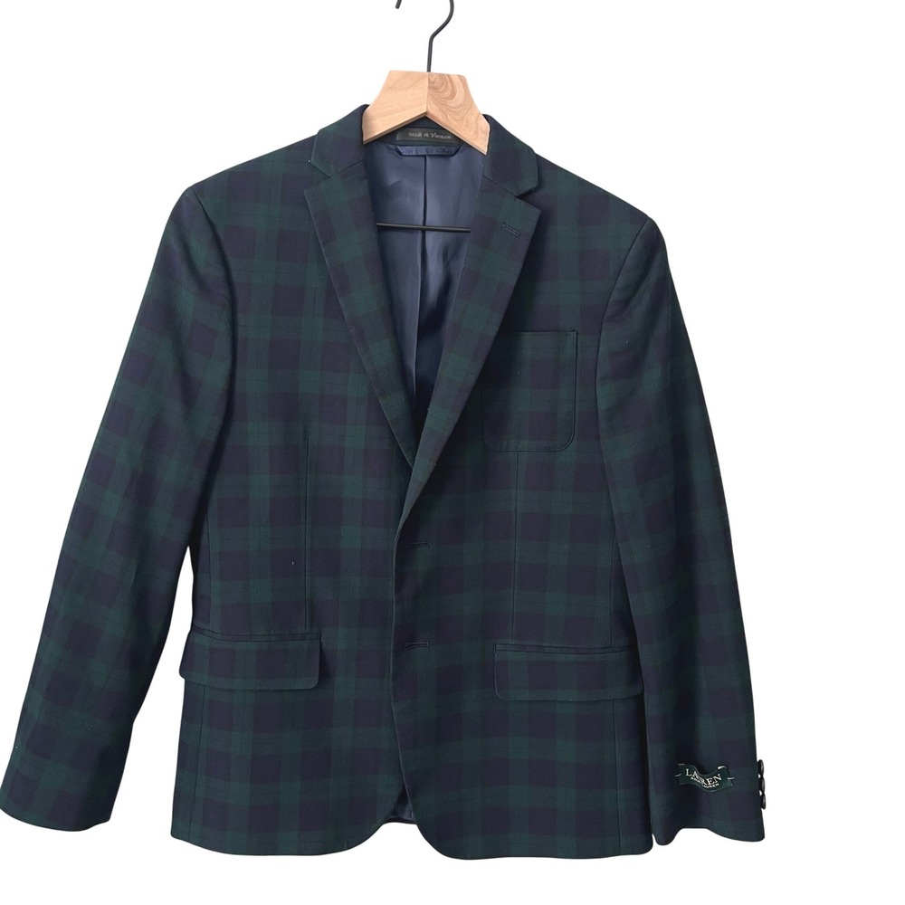 Lauren Ralph Lauren Blazer Boys 16R Green Blackwatch Plaid Formal Sport Coat